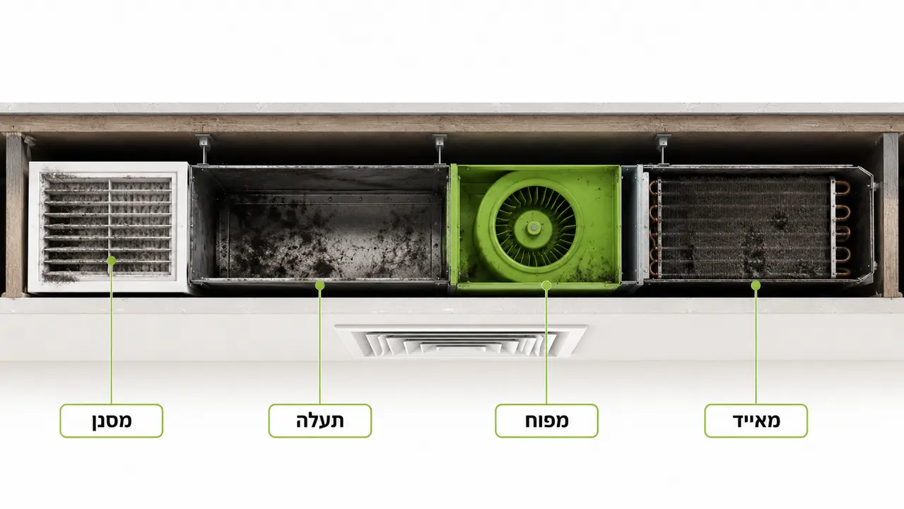 מיזוג ותעלות - למה שיפוץ יפה עדיין מריח