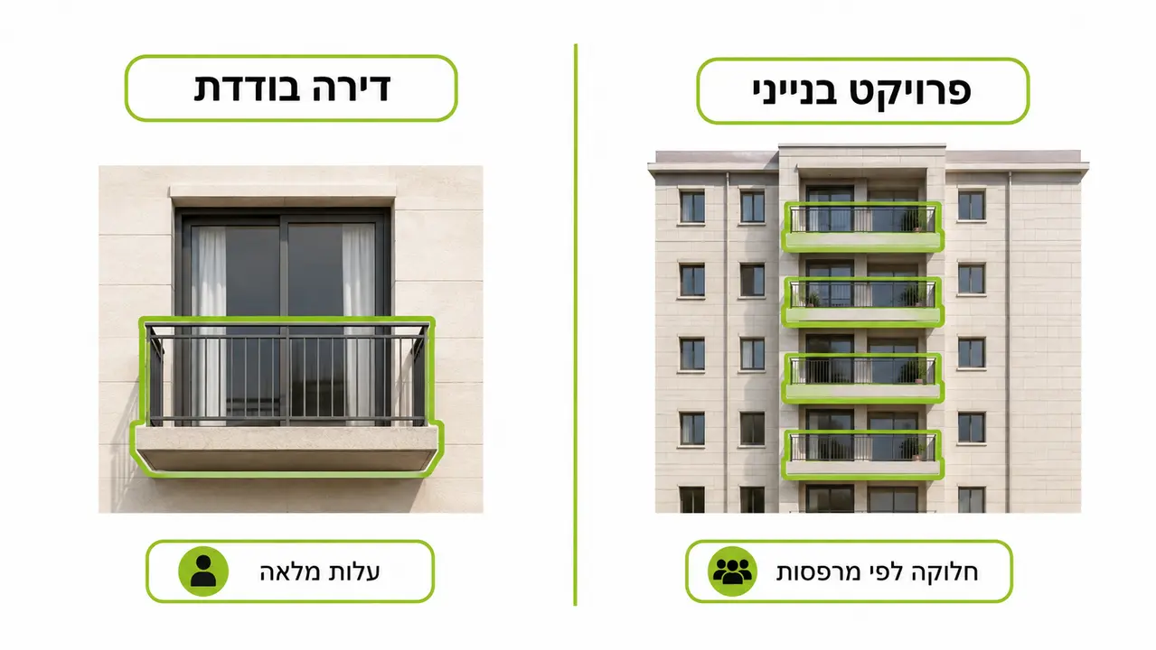 מי משלם על תוספת מרפסת ואיך מחלקים את זה נכון