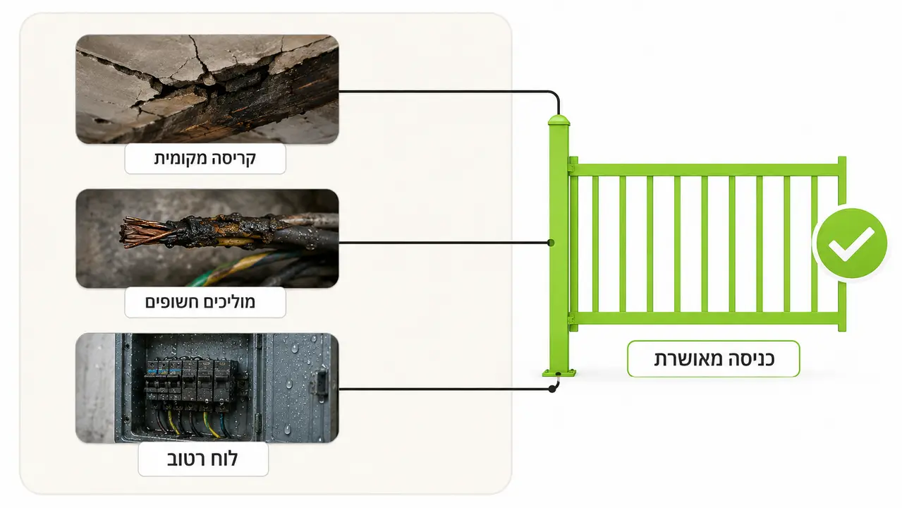 מי מאשר כניסה למבנה אחרי שריפה
