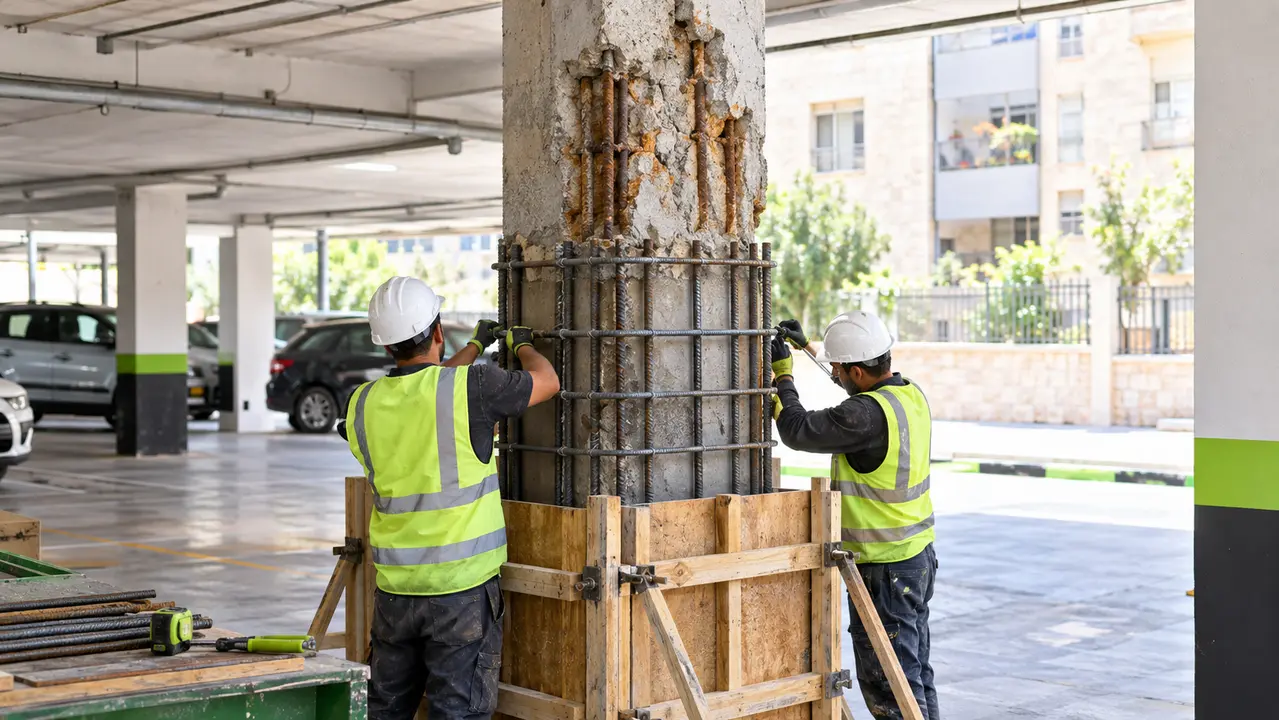 עיבוי עמודים בבניין: שיטות ביצוע, שלבי עבודה ועלויות