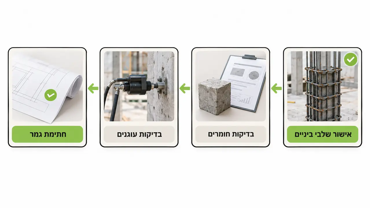 מה כוללת בקרת איכות בעיבוי עמודים?