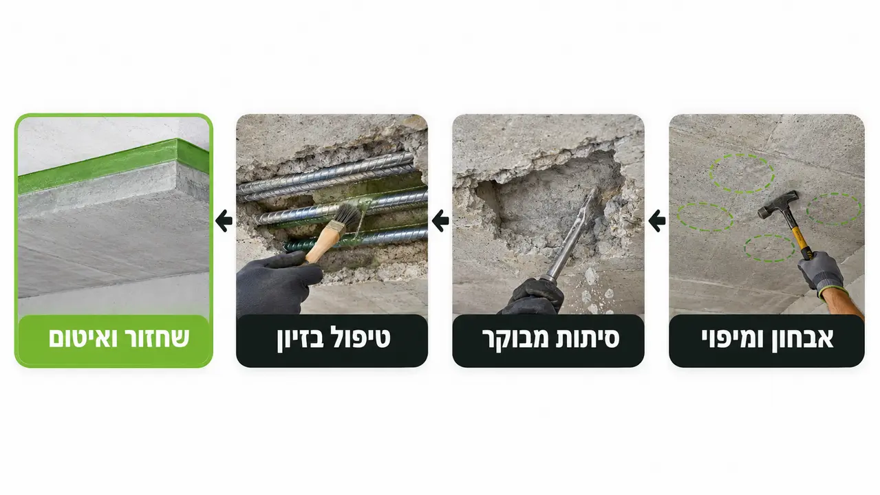 איך נראה תהליך שיקום תקרות בטון שלב אחרי שלב?