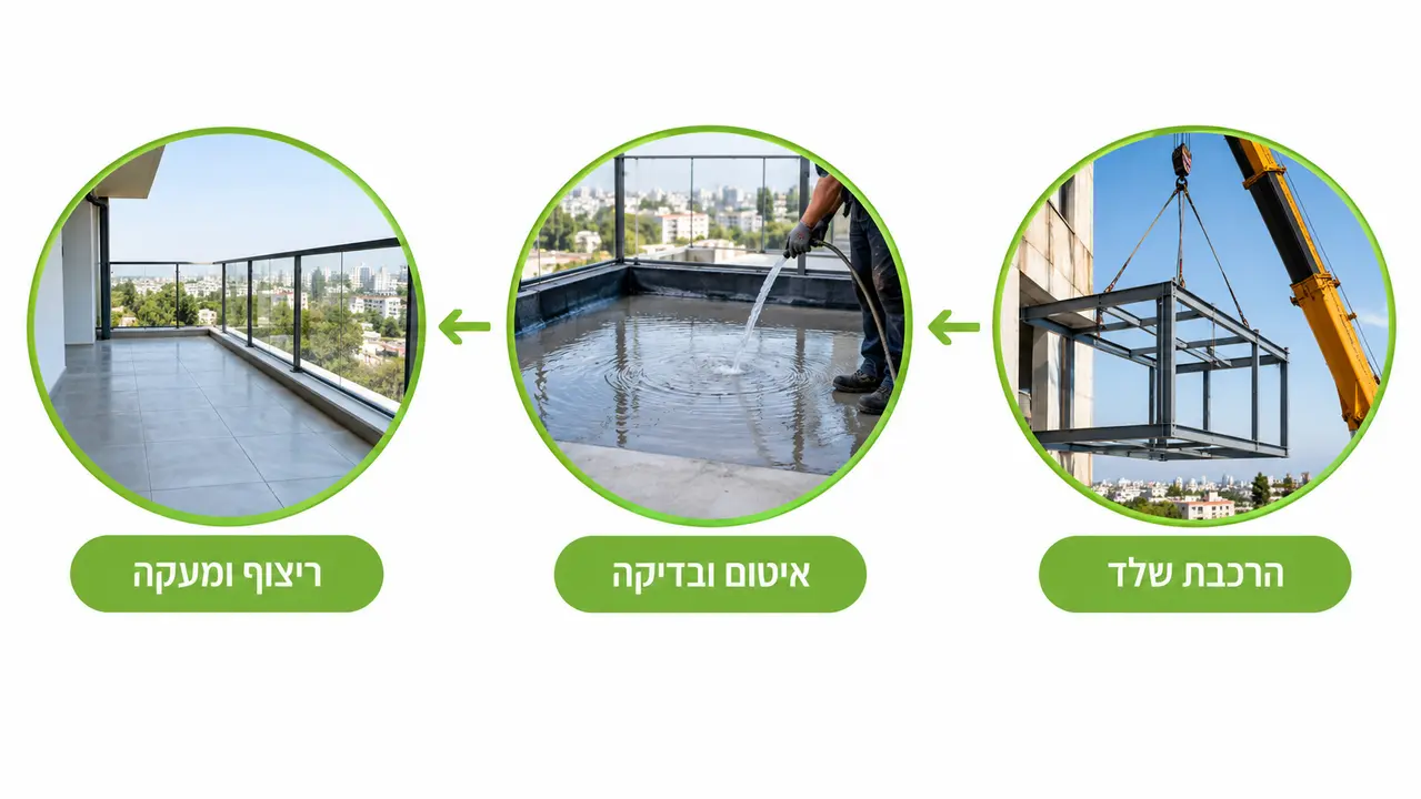 באילו שלבים מתקינים מרפסת תלויה בשטח?
